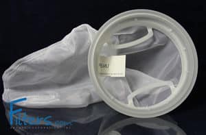 PEMU150P1P-EB Polyester Multifilaments Bag Filter with Plastic Flange - 150 Microns 7-1/16 Inch (D) x 16-1/2 Inch (L) w/ Edge Bi
