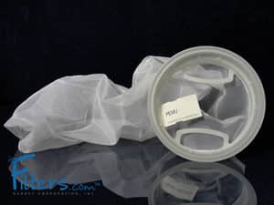 PEMU100P2P-MC Polyester Multifilaments Bag Filter with Plastic Flange - 100 Micron 7-1/16 Inch (D) x 32 Inch (L) w/ Mesh Cover