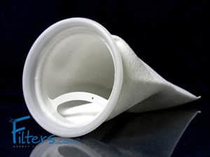 PES100P4P Polyester Felt Bag Filter with Plastic Flange - 100 Microns 4-1/8 Inch (D) x 14 Inch (L)