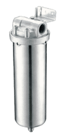 FCH-10 304 SS Single Round Filter Vessel; 10" length; 2.0"-2.75" diameter; .75" in/out; DOE