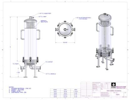 7SFH -  T-Style Housing with Swing Bolt Closure. 7 - 30" Cartridges