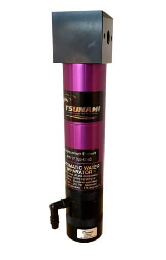 21999-0390-MM Tsunami Compressed Air Filter System Water Separator with Pneumatic Drain – 20 Series – ¼” In/Out – 20 SCFM